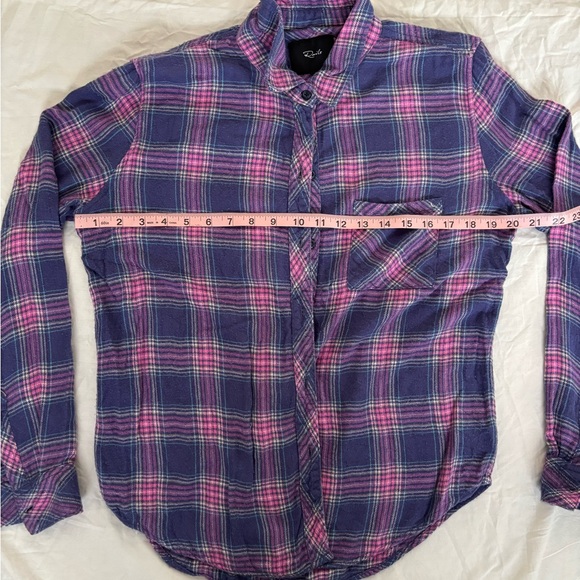 Rails Hunter Button Down Shirt Plaid Wisteria Pink & Aqua Blue Size Medi… - Picture 5 of 11